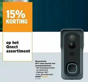 GAMMA Qnect wifi video deurbel met bewegingsdetectie aanbieding