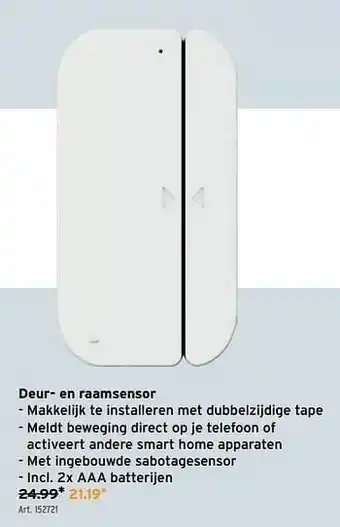 GAMMA Qnect deur- en raamsensor aanbieding