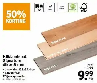 GAMMA Kliklaminaat signature dikte aanbieding