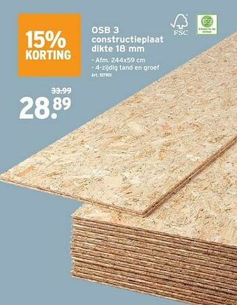 GAMMA Osb 3 constructieplaat aanbieding