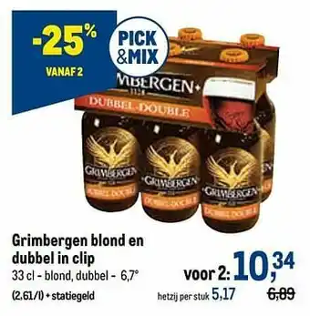 Makro Grimbergen blond en dubbel in clip aanbieding