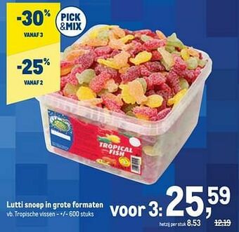 Lutti snoep in grote formaten tropische vissen
