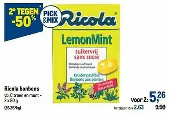 Makro Ricola bonbons citroen en munt aanbieding
