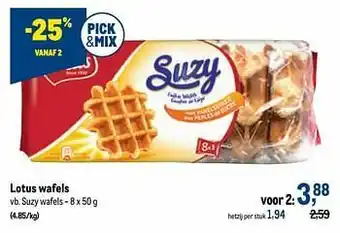 Makro Lotus wafels suzy wafels aanbieding