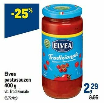 Makro Elvea pastasauzen tradizionale aanbieding