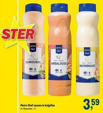 Makro Metro chef sauzen in knijpfles mayonaise aanbieding