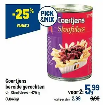 Coertjens bereide gerechten stoofvlees