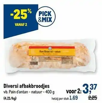 Diversi afbakbroodjes pain d`antan - natuur