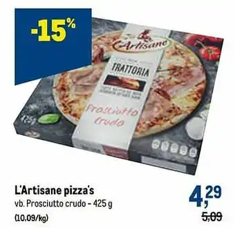 L`artisane pizza`s prosciutto crudo