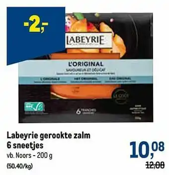 Makro Labeyrie gerookte zalm 6 sneetjes noors aanbieding