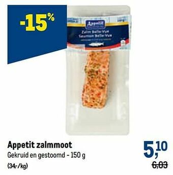 Makro Appetit zalmmoot aanbieding