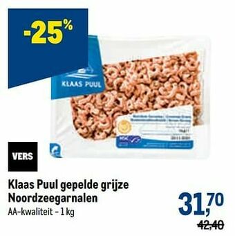 Klaas puul gepelde grijze noordzeegarnalen