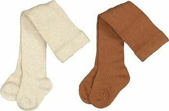 HEMA HEMA Baby Kousenbroeks Rib - 2 Paar Bruin (bruin) aanbieding