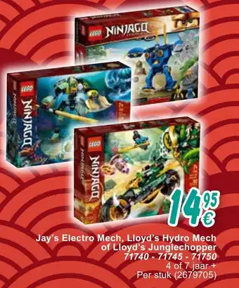 Cora Jay's Electro Merch. Lloyd's Hydro Mech of Lloyd's Junglechopper 71740-71745-71750 aanbieding