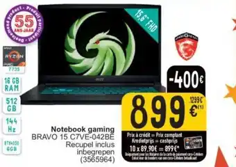 Cora Notebook gaming BRAVO 15 C7VE 042BĚ aanbieding