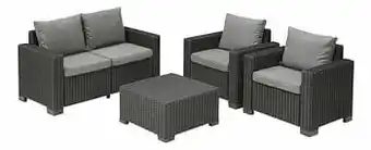 Dreamland Keter Allibert loungeset California Graphite met tweezit aanbieding