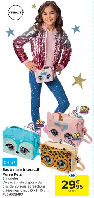 Carrefour Sac a main interactif Purse Pets aanbieding