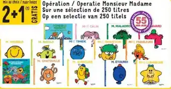 Cora Opération  Operatie Monsieur Madame Sur une sélection de 250 titres Op een selectie van 250 titels aanbieding