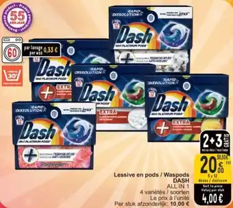 Cora Lessive en pods Waspods DASH aanbieding