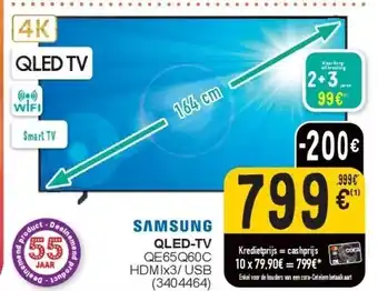 Cora Samsung QLED-TV QE65Q60C HDMIx3/ USB aanbieding