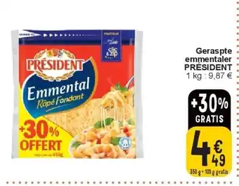 Cora Geraspte emmentaler PRÉSIDENT aanbieding