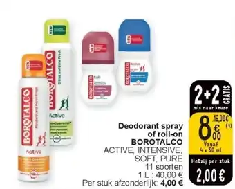 Cora Deodorant spray of roll-on BOROTALCO aanbieding