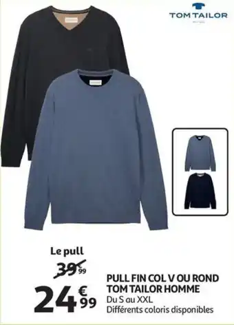Auchan PULL FIN COL VOU ROND TOM TAILOR HOMME aanbieding