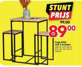 Yess Hoge Tafel Met 2 Krukken aanbieding