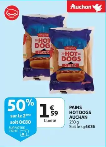 PAINS HOT DOGS AUCHAN 250 g