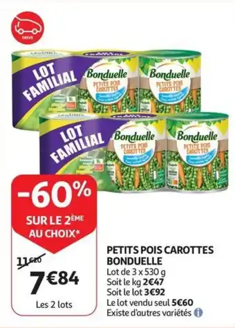 Auchan PETITS POIS CAROTTES BONDUELLE aanbieding