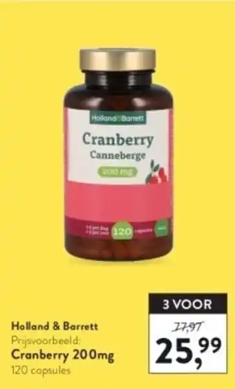 Holland & Barrett Cranberry 200 MG aanbieding