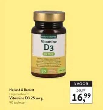Holland & Barrett Vitamine D3 25 mcg aanbieding