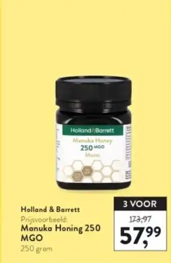 Holland & Barrett Manuka Honing 250 MGO 250 gram aanbieding