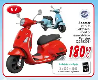 Scooter Vespa Elektrisch rood of hemelsblauw