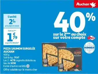 Auchan PIZZA SAUMON SURGELÉE 400g aanbieding