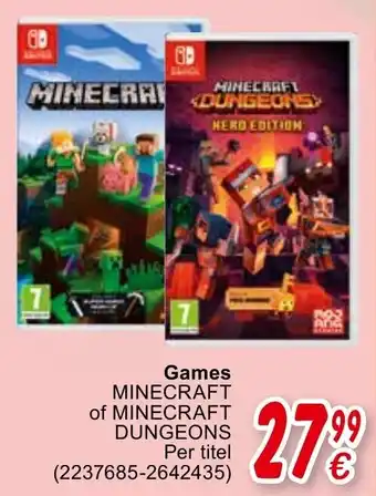 Cora Games Minecraft of Minecraft Dungeons Per titel aanbieding