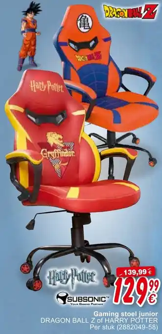 Cora Gaming stoel junior Dragon Ball Z of Harry Potter aanbieding