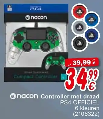 Cora Controller met draad PS4 Officiel 6 Kleuren aanbieding