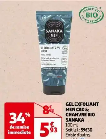 SANAKA MEN GEL EXFOLIANT MEN CBD & CHANVRE BIO