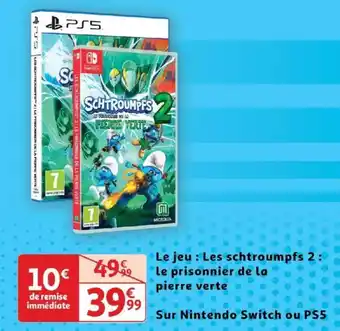 Auchan Les schtroumpfs 2: Sur Nintendo Switch ou PS5 aanbieding