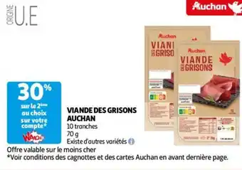 Auchan VIANDE DES GRISONS 70g aanbieding
