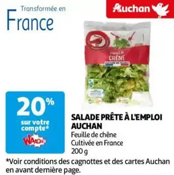 Auchan SALADE PRÊTE À L'EMPLOI 200g aanbieding