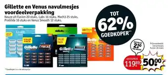 Kruidvat Gillette en Venus navulmesjes voordeelverpakking aanbieding