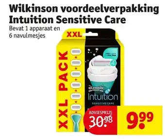 Kruidvat Wilkinson voordeelverpakking Intuition Sensitive Care aanbieding