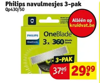 Kruidvat Philips navulmesjes 3-pak Qp430/50 aanbieding