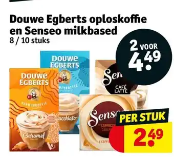 Douwe Egberts oploskoffie en Senseo milkbased