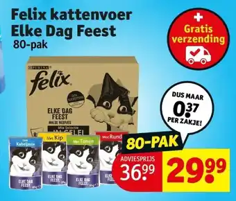 Kruidvat Felix kattenvoer Elke Dag Feest aanbieding