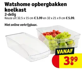 Kruidvat Watshome opbergbakken koelkast aanbieding