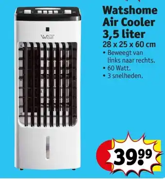 Kruidvat Watshome Air Cooler 3,5 liter 28 x 25 x 60 cm aanbieding