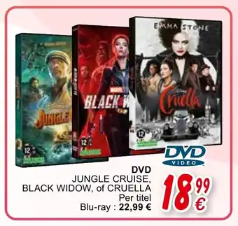 Cora DVD Jungle Cruise, Black Widow, of Cruella Per titel aanbieding